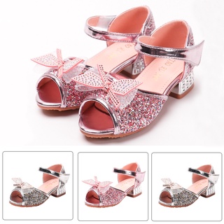 dialand _Infant niños bebé niñas perla cristal Bling Bowknot solo princesa zapatos sandalias