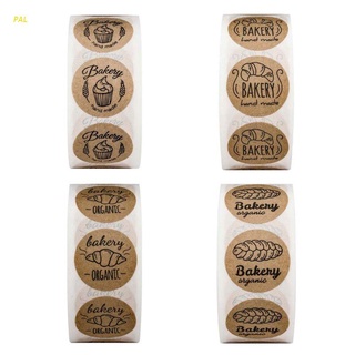 Pal 500 pzs/rollo redondo Papel Kraft repostería stickers de sello Artesanal decoración álbum de recortes