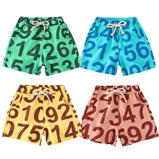 3d número impreso niños niñas pantalones cortos de playa moda ropa de niños pantalones de algodón 4 colores niños pantalones