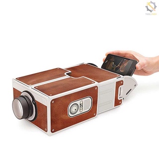mini proyector de teléfono inteligente cine portátil uso en el hogar diy proyector de cartón de entretenimiento familiar dispositivo proyectivo (1)