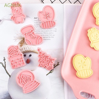 AGNUX Sugarcraft Cookie Cutters Set Fondant Stamp Press Christmas Biscuit Mold 3D Cute DIY Dough Pastry Plunger Baking Tools (1)
