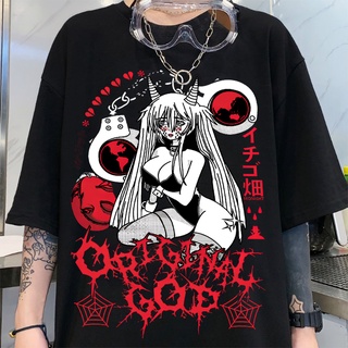 sassyme mujer camiseta harajuku y2k top harajuku mujer camiseta harajuku y2k top diablo death punk gótico anime impreso ropa plus