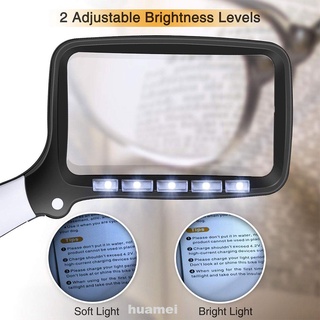 5 LED mango plegable Seniors baja visión 2X lupa de lectura