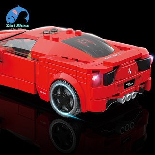 lele super racing coche bloques de construcción rojo ferraris modelo de coche deportivo compatible lego bloque niños niño rompecabezas asamblea juguetes (4)