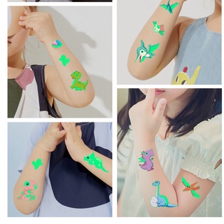 [niños dinosaurio luminoso tatuaje pegatina] [niños brazo pierna cara brillo tatuaje pegatina arte vacaciones fiesta decoración] (4)