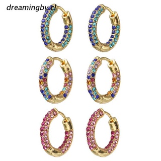 dreamingby.cl pendientes de aro en forma de anillo colorido cristal chapado en oro pendientes de moda regalo de moda