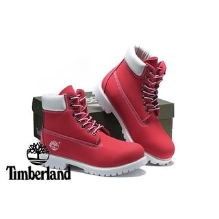 Timberland Hombres Mujeres Zapatos De Alta Parte Superior Redonda Botas De Moda Casual Libres De Color Rojo Butang