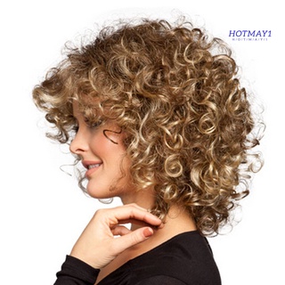 hotmay - peluca rizada para mujer, color sólido, longitud de hombro, cosplay, traje de pelo sintético (2)