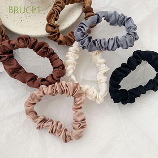 Bruce1 6 unids/set lazos de pelo mujeres cuerda de pelo anillo de pelo accesorios banda de goma elegante tela Color sólido niñas Scrunchies/Multicolor