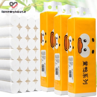 rollo de papel higiénico de 14 rollos de papel higiénico rollo de baño de seda de baño blanco suave de 4 capas para el hogar