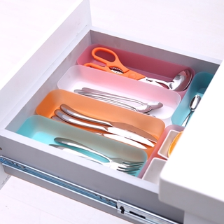 Cajón ajustable de cocina cubiertos divisor caso de maquillaje caja de almacenamiento organizador hogar almacenamiento en el hogar organización bastidores cajón caja