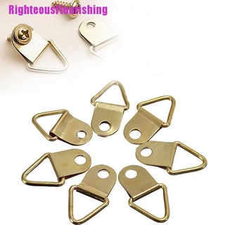 Righteousflourishing 20 unids/Pack Golden Brass triángulo foto marco de imagen de pared gancho gancho percha anillo