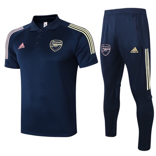 2021 2022 Arsenal F.C. Men Royal Blue POLO Shirt Sports Pants Football Training Set