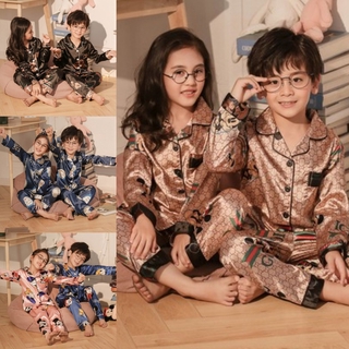 [xiroatop]pijamas Niños de dibujos animados Mickey baju tidur kanak kanak kasut budak perempuan conjunto de bebé niños ropa de dormir pijamas conjunto de manga larga mancha de seda niños niñas pijamas niños