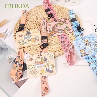 ERLINDA Cute ID Card Sheath Children Badge Holder Card Holder Bank Credit Card Name Tags Shiba Inu With rope Lovely Plastic Shell Bus Card Case