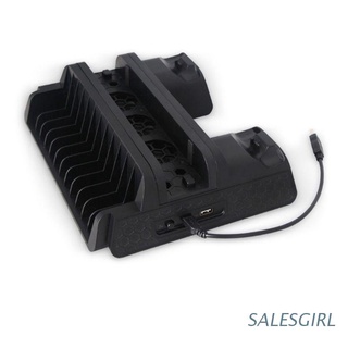 salesgirl para ps4/ps4 slim/ps4 pro soporte vertical con 4 ventiladores de refrigeración dual controlador cargador estación de carga