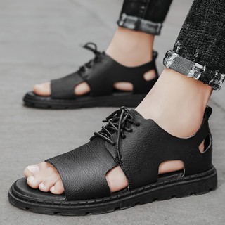 hombres sandalias de cuero de vaca antideslizante diapositivas suela suave sandalia masculino casual zapatos de moda (2)
