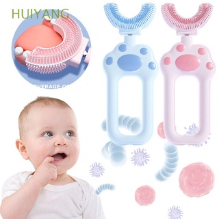 Huiyang cepillo De dientes De 360 grados en forma U/Multicolorido Para limpieza De bebés