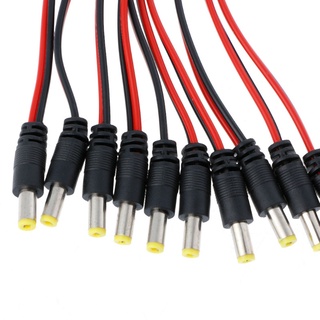 sar3 10pcs 12v 5.5*2.1mm macho dc enchufe de alimentación conector conector cable cable para cctv (3)