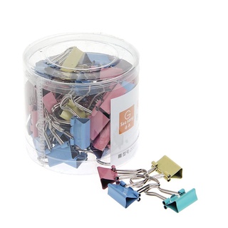 RA 60Pcs Colorful Metal Binder Clips File Paper Clip Office Supplies 15mm Width