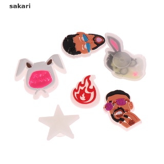 [sakari] 10 piezas de pvc luminoso zapatos de cueva accesorios bad bunny lindo zapatos decoraciones [sakari] (3)