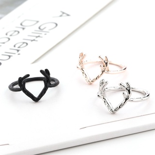 anillo de cuerno de ciervo simple para niñas/anillo para mujer/anillos de encanto/joyería/regalo