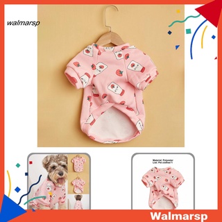 [WMP] Pink Pet Clothes Warm Pet Dog Cat Sweater Lovely Milk Strawberry Print for Winter