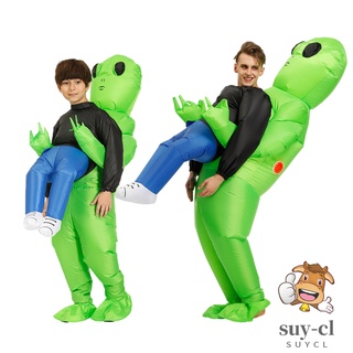 Traje Inflable Verde Disfraz De Cosplay Divertido Explotar De Fiesta Fantasía Halloween Para Niños Adultos