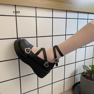 [cod] mujer tacón plano zapatos hebilla correa plataforma dedo del pie redondo cosplay lolita mary janes caliente