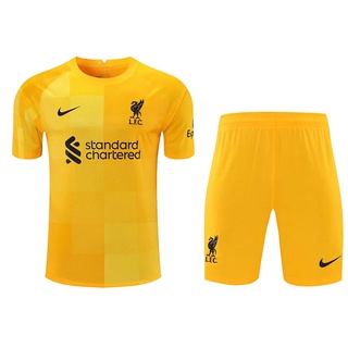 21-22 FLC manga corta amarillo fútbol portero traje de alta calidad ropa de fútbol S-2XL
