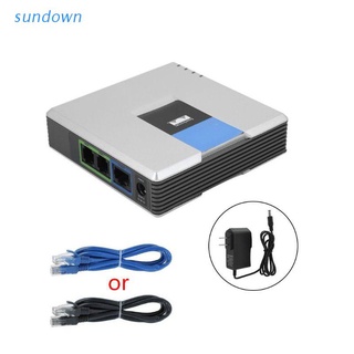 sun 1set voip gateway 2 puertos sip v2 protocolo internet teléfono adaptador de voz con cable de red para linksys pap2t au/eu/us/uk plug