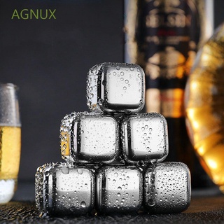 AGNUX Beverage Juice or Soda Ice Cube Keep Cold Longer Bar Accessories Wine Stone Stainless Steel For Whiskey Wine Reusable Without Diluting Keep Your Drink Cold With Liquid Chilling Cubes