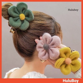 [HLB] Women Girl Stylish Flower Hairpin Clip Elastic Hair Tie Ring Ponytail Holder