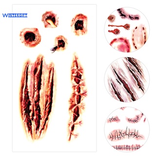 Wintergift - pegatinas de tatuaje con sangre, sangrado realista, sutura, papel para cara