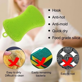 1 pza esponja de silicona para lavar platos antibacterial/utensilio de cocina (4)