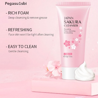 [Pegasu1sbi] Sakura Gentle Cleansing Facial Cleanser Shrink Pores Deep Clean Oil Control Hot (6)