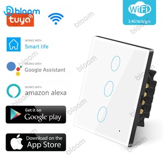 tuya Wifi Smart Light Touch Switch life/tuay APP Control Remoto Trabajo Con alexa Google home EU Bloom