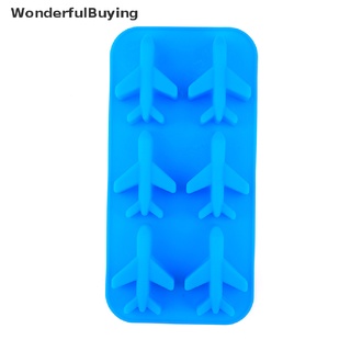 [wonderfulbuying] Molde de bola de cubo de hielo de silicona 3d en forma de avión, molde de Chocolate (1)