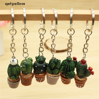 Qetyellow Mini Cactus Key Ring Keychain Keyring Women Bag Charm Pendant Key Chain Jewelry CL
