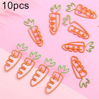 qingsong 10 piezas en forma de zanahoria marcapáginas de papel clip pin oficina papelería suministros escolares