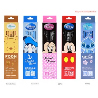 Disney 12/Caja De Lápices Alumnos Suministros Escolares Útiles Lindo De Dibujos Animados Mickey Minnie Winnie Lápiz Compañero Regalo (7)
