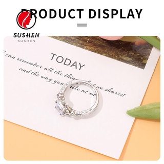 Sushen anillo de plata esterlina 925 aniversario de circonita cumpleaños anillo de diamantes navidad mujeres boda moda exquisita simplicidad joyería