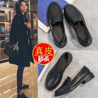 Genuine leather shoes 2021 spring new British style small leather shoes fashion all-match loafers