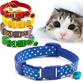 Lontime accesorios Pet Polka Bell Collar pequeño perro cachorro gato gatito nueva correa hebilla Animal cuello cadena tela de Nylon/Multicolor