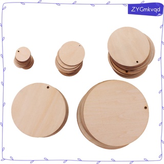 10/25/50/100pcs piezas de madera rebanadas recorte adornos etiquetas scrapbooking