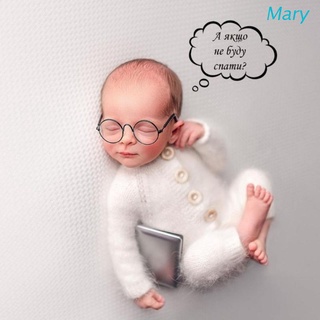 Mary 2 piezas de accesorios de fotografía recién nacidos de tejer traje de bebé mameluco de gafas conjunto de bebés foto tiro mono mono ropa Fotografia ropa accesorios