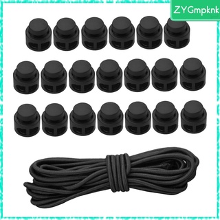 20 piezas de cierre de cable de plástico con tapón de palanca con cordón de 2,5 mm, cuerda elástica para ropa con cordón
