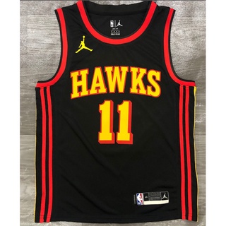 [caliente Prensado]trae YOUNG Atlanta Hawks 11 NBA jersey temporada 2021 JORDAN theme limited negro baloncesto jersey