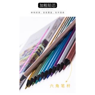 marco lápices de colores de 12 colores de madera negra de metal colorido para colorear y graffiti lápiz de dibujo set de lápices de color de arte (6)