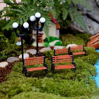 Jia 2 piezas Mini adorno de jardín miniatura banco de asiento de parque Micro decoración del paisaje. (7)